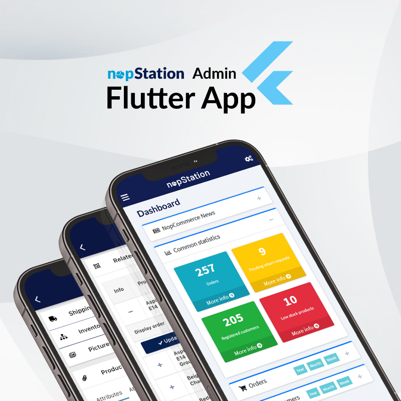 Picture of Android & iOS Flutter Admin Mobile App with REST API for nopCommerce
